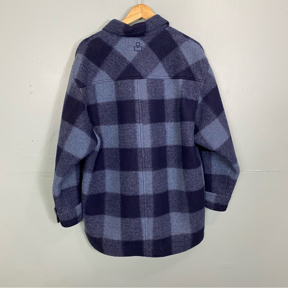 Isabel Marant Harveli Jacket Blue Plaid Shacket Large - Picture 6 of 6